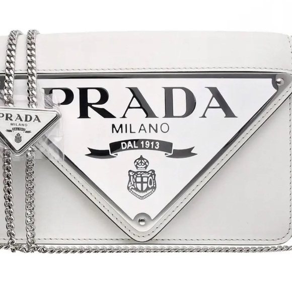 Prada Cream Crossbody Bag with Silver Accents - Picture 1 of 8
